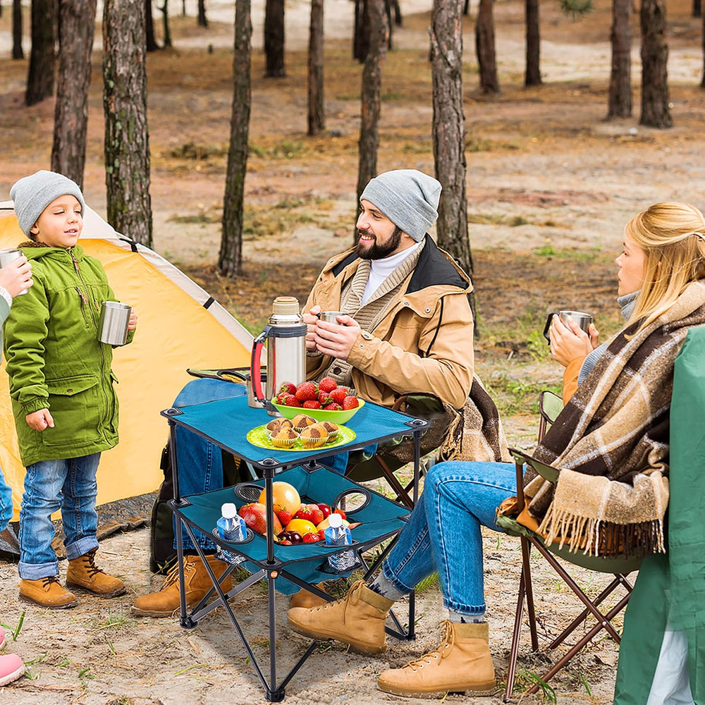 Folding Camping Table, Portable Outdoor Picnic Table, Lightweight Square Camp...