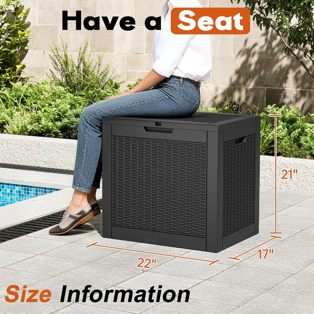 Outdoor Storage Box, Resin Deck Boxes Indoor and outdoor, Waterproof Storage ...