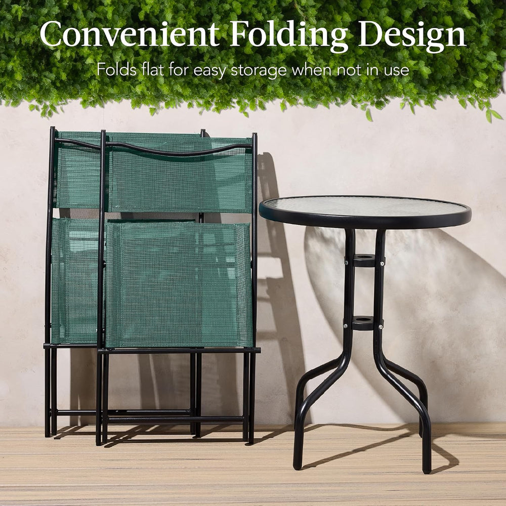 Best Choice Products 3-Piece Patio Bistro Dining Furniture Set w/Textured Gla...
