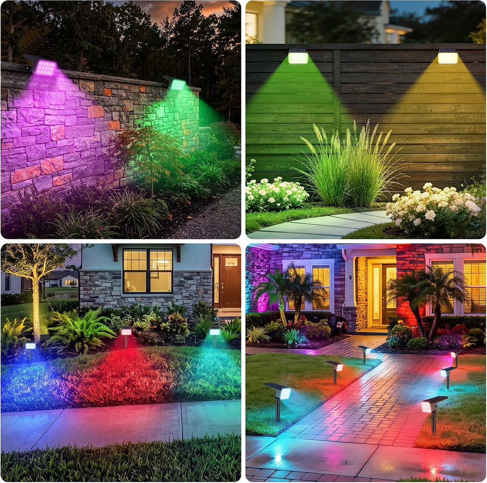 Solar Spot Lights Outdoor, 6 Pack Multicolor Outdoor Solar Lights for Yard, 4...