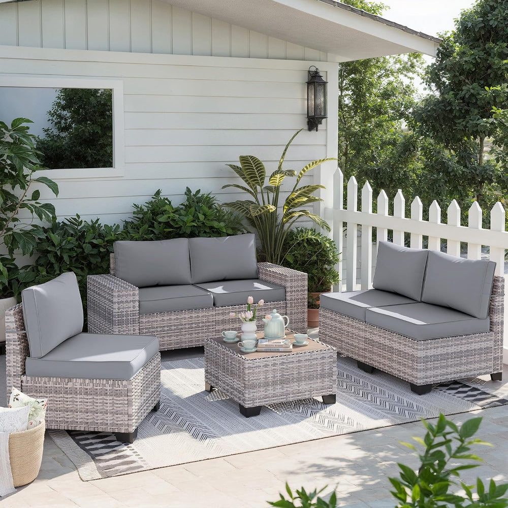 Outdoor Patio Furniture Set PE Wicker Rattan Outdoor Sectional Sofa