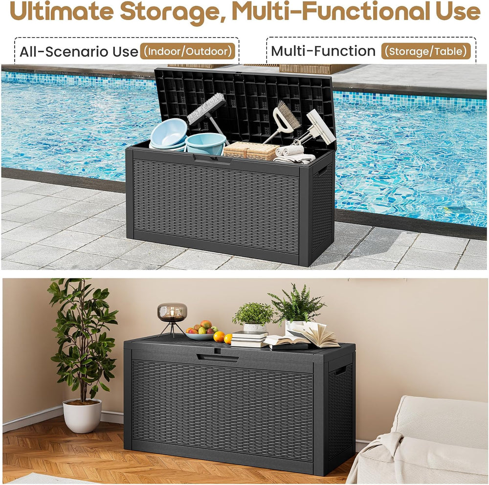 75 Gallon Outdoor Storage Box Waterproof Deck Box Patio Storage