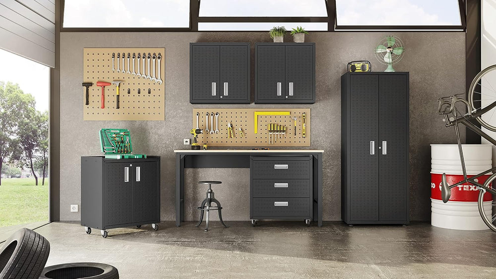 Manhattan Comfort Fortress Floating Garage Storage Cabinet with Adjustable Sh...