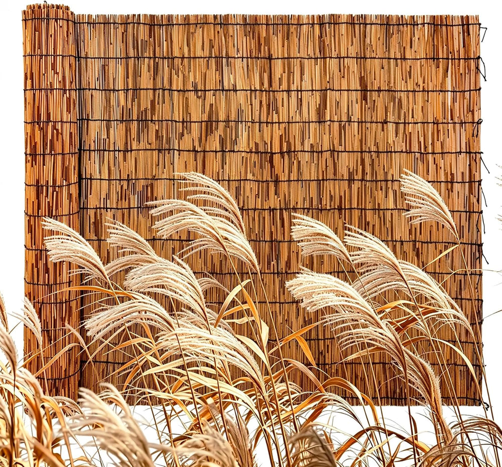 Reed Fencing Roll 4x16.4ft, 85% Shade Natural Bamboo Privacy Screen, Decorati...