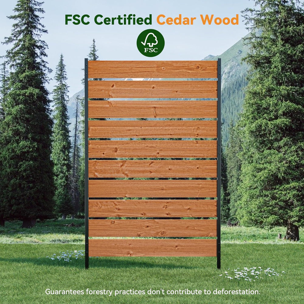Modern Shade 5x3 Privacy Fence Panels, Cedar Wood Privacy Screen for Patio