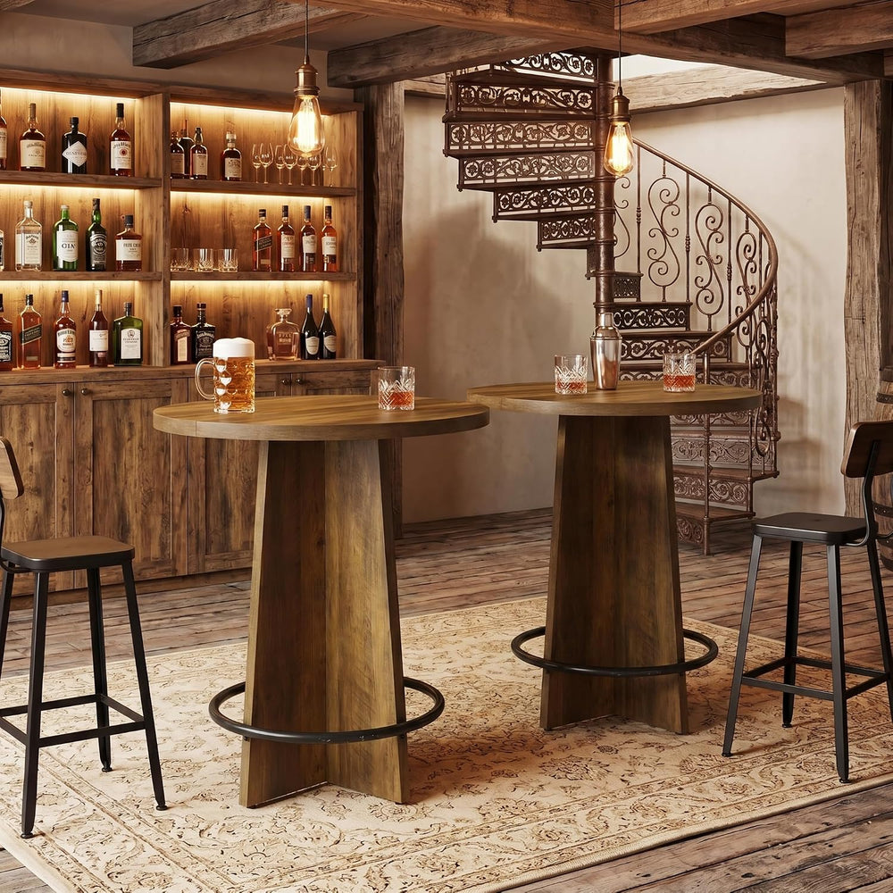 Tribesigns Round Bar Table Set of 2