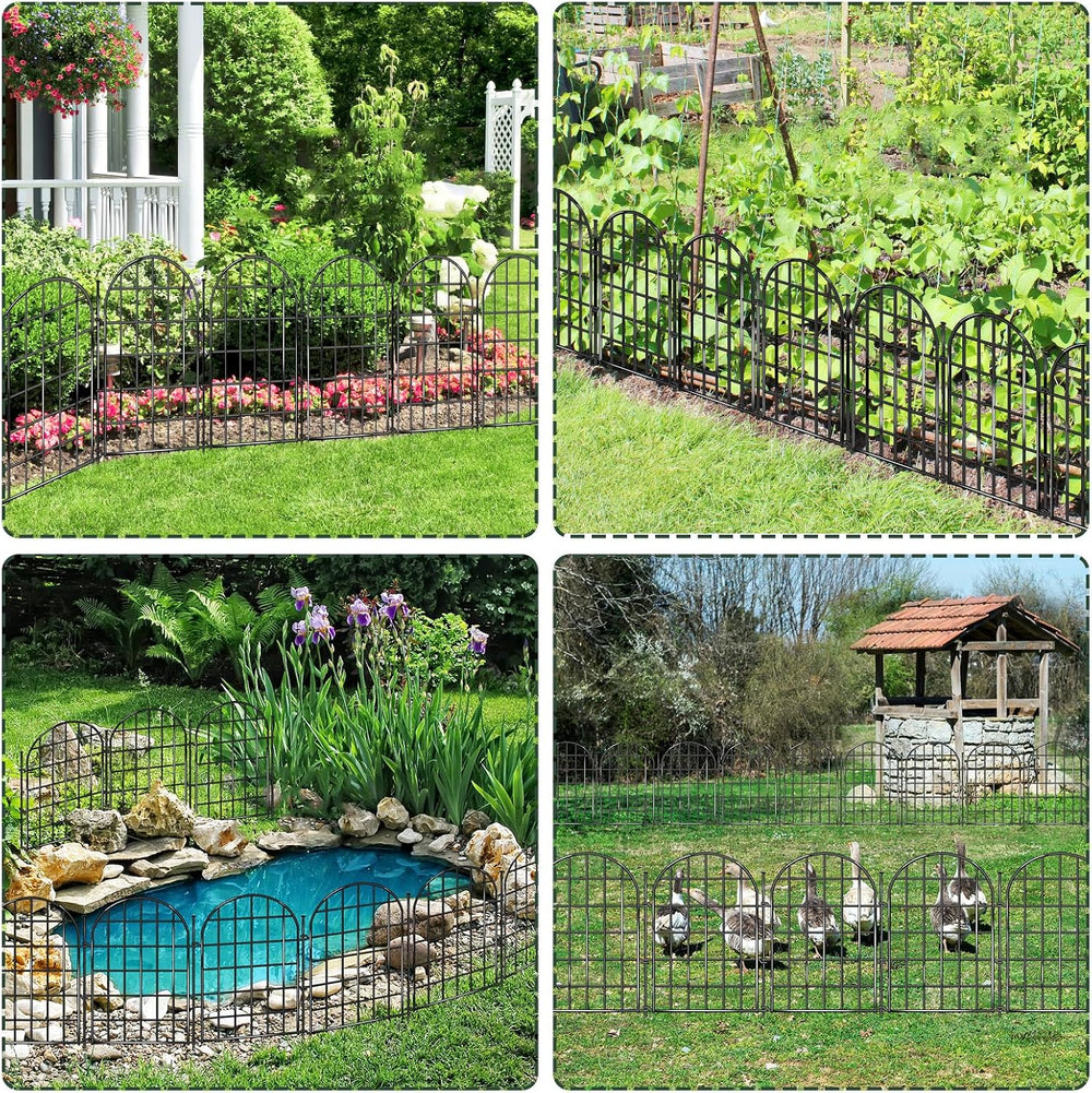 32.5 ft(L) x 22 in(H) Garden Fence, 30 Panels Arched No Dig Fence, Decorative...