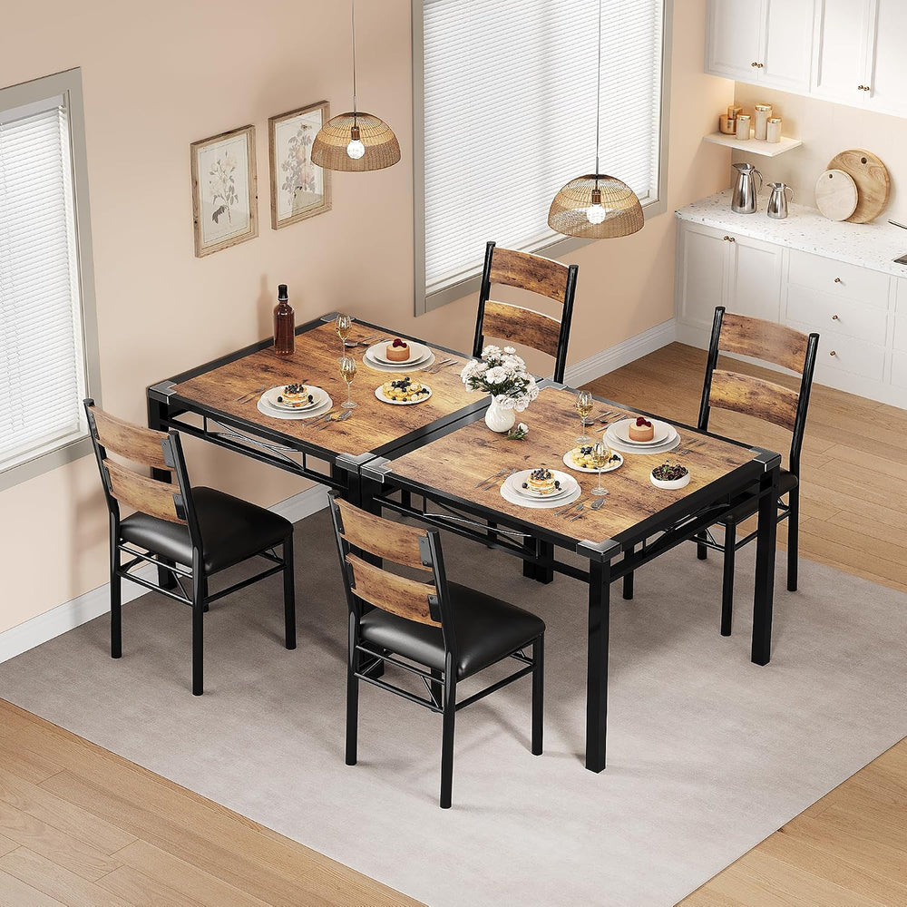 IDEALHOUSE Dining Table Set for 2, Dining Table with 2 Upholstered Chairs, Bi...
