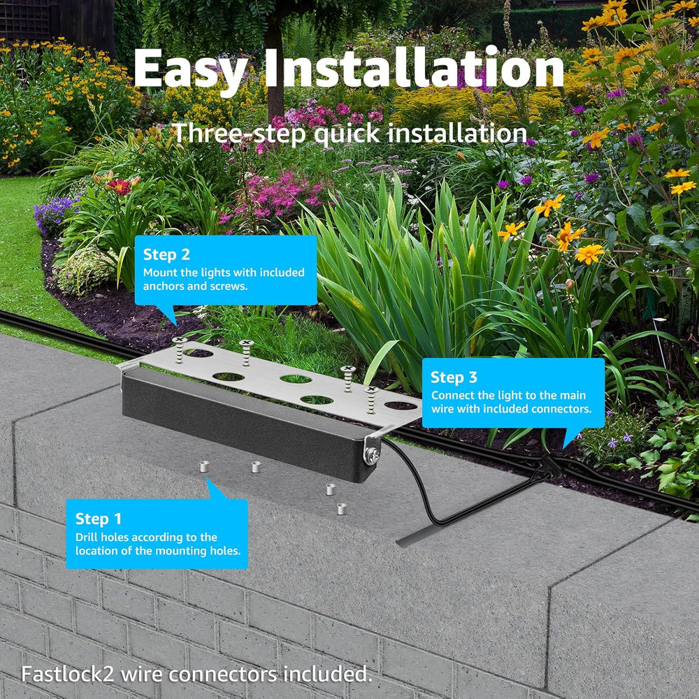 SUNVIE 7 Inch Hardscape Lighting 5W LED Retaining Wall Lights 3000K Warm Whit...