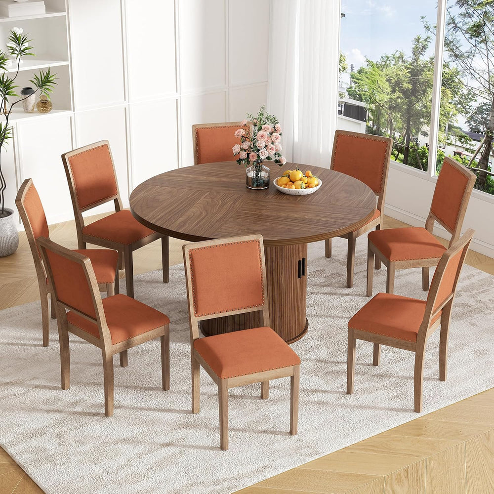 Dining Chairs Set of 8, Mid Century Modern Upholstered Dining Room Chairs, Fa...