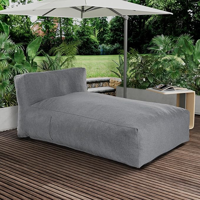 Outdoor Bean Bag Lounger Chair, Big Comfy Outdoor Daybed for Sunbathing and T...