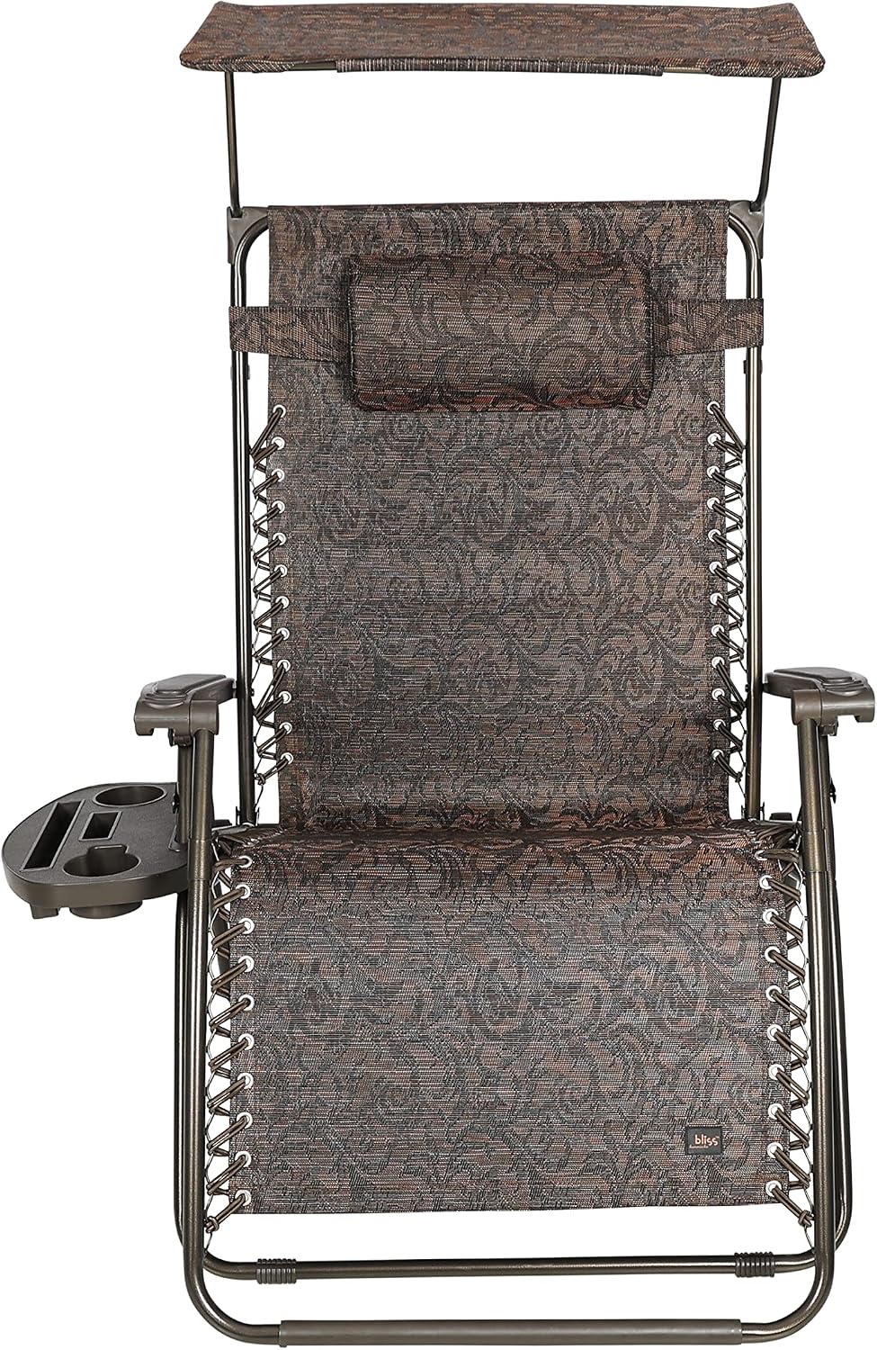 Bliss Hammocks XXL Zero Gravity Lounge Chair, Brown Jacquard, 33" Wide