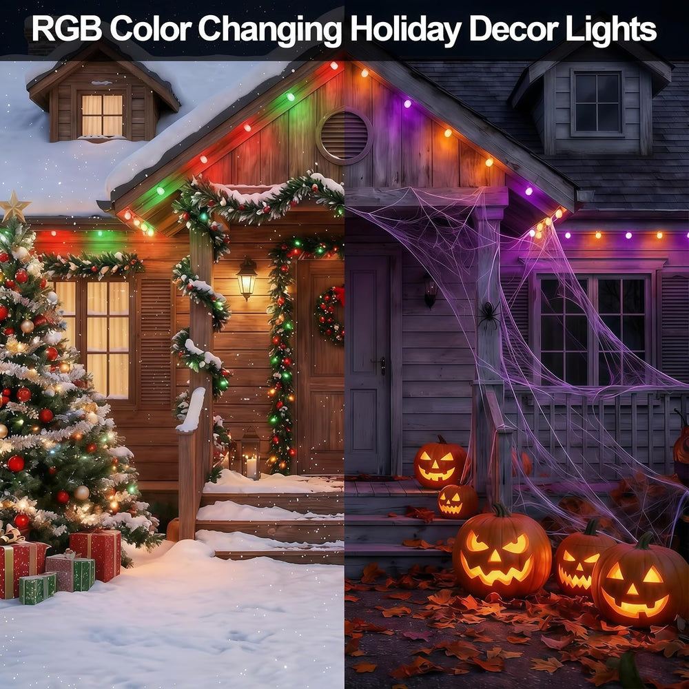 100FT Smart Permanent Outdoor Lights Eaves String | IP67 waterproof, APP &amp...