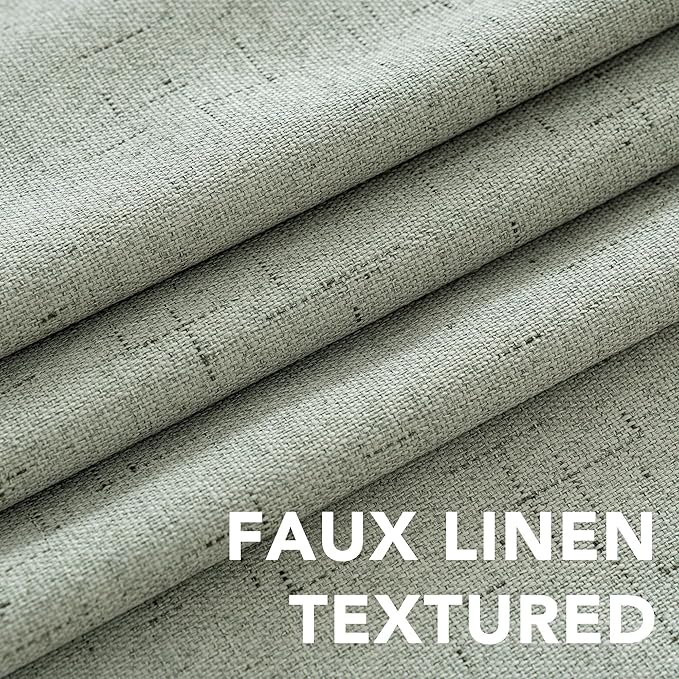 H.VERSAILTEX Linen Blackout Curtains 45 Inches Long 100% Absolutely Blackout ...