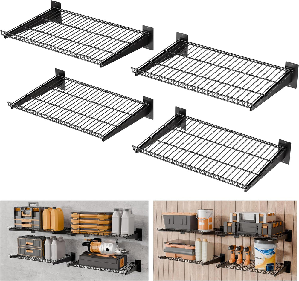 Garage Wall Shelving 4-Pack, 24x16.5 Wall Mounted Storage Shelves