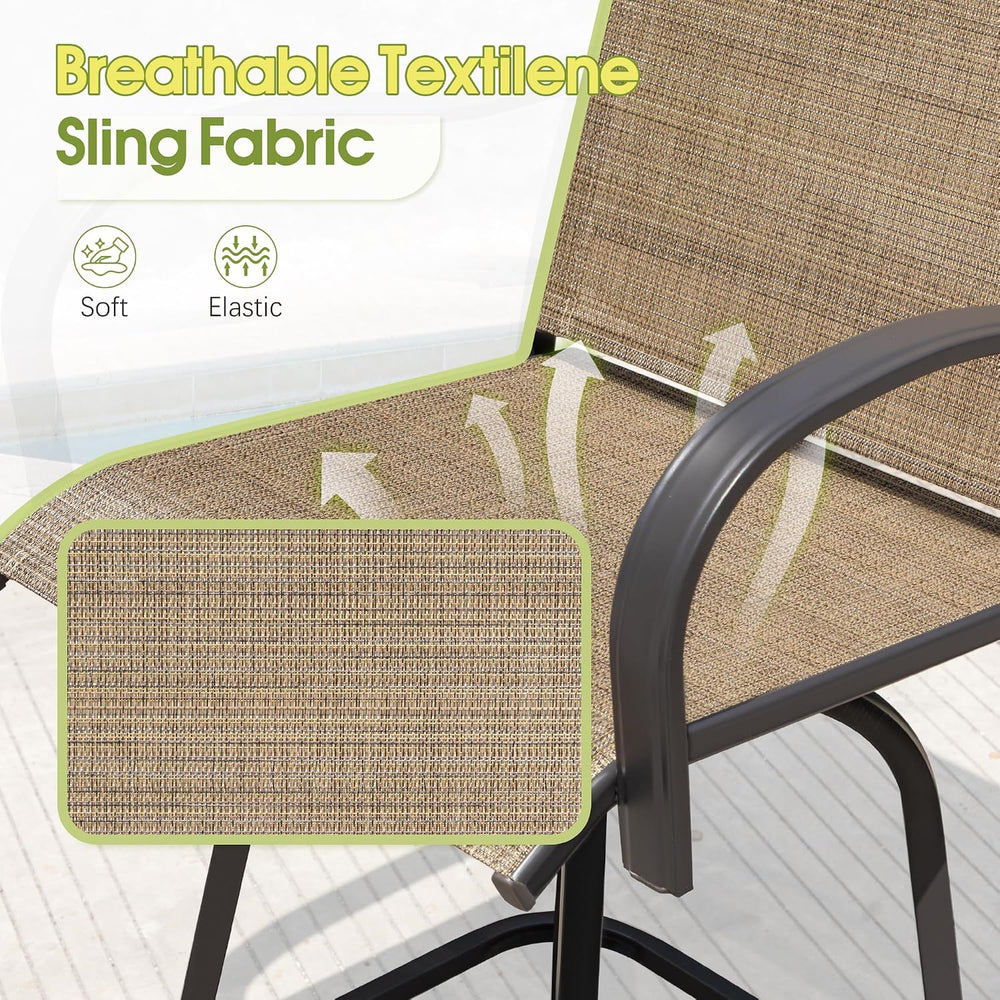 Devoko Patio Swivel Bar Set 3 Pieces