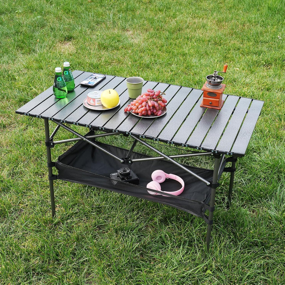 Opliy Portable Folding Camping Table for 4-6 Persons Aluminum Collapsible Tab...