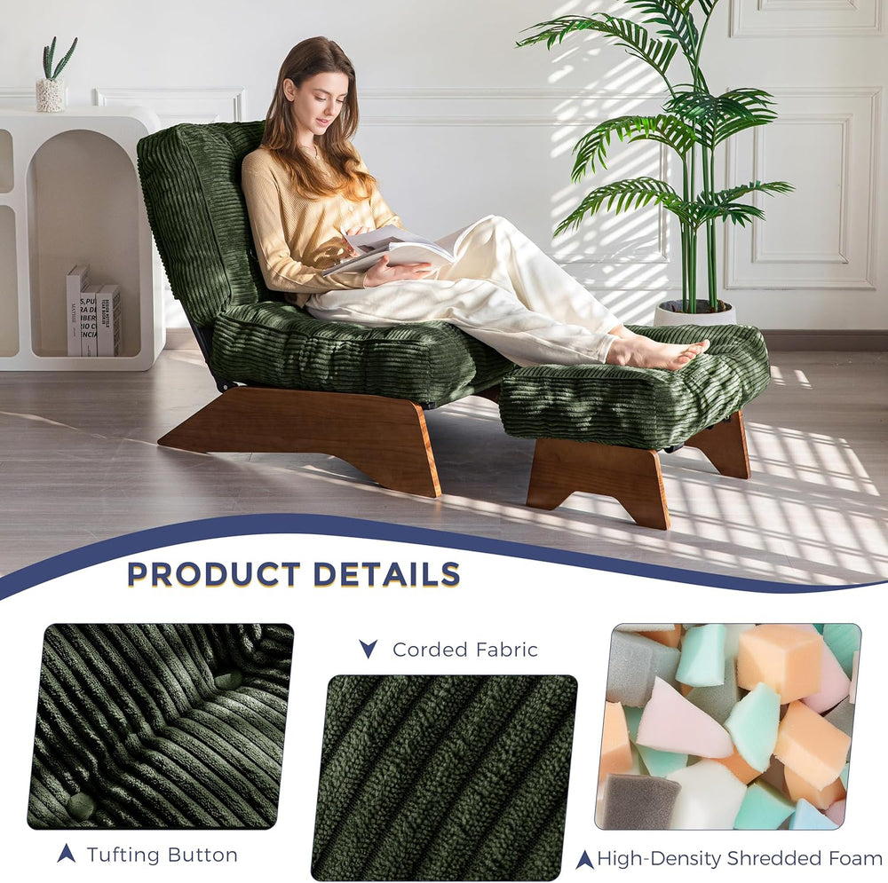MAXYOYO Accent Chair with Ottoman, Lounge Chair with Adjustable Backrest