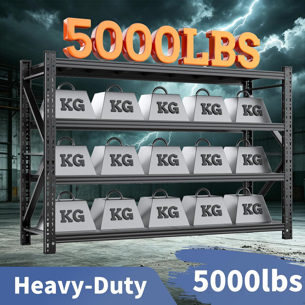 Novolume 67" W Heavy Duty Storage Shelves,4-Tier Adjustable Metal Garage...