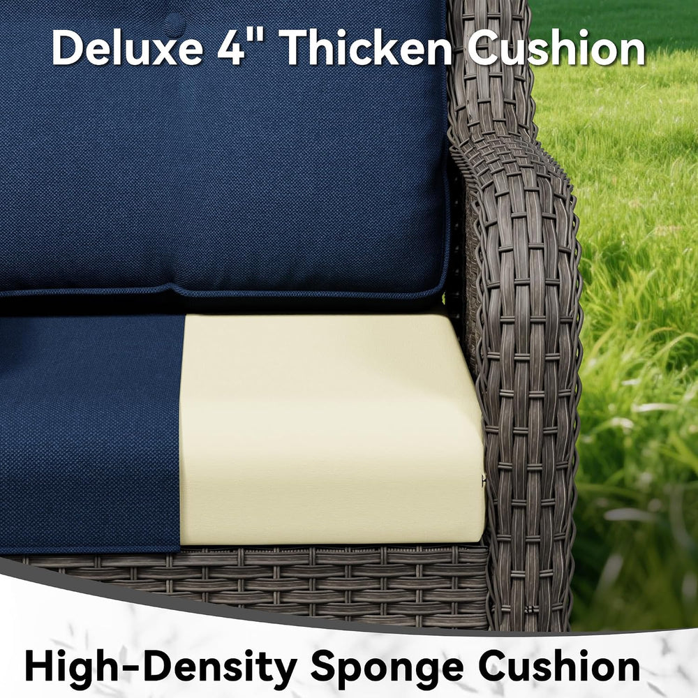Patio Chairs Set of 2, Outdoor Wicker Patio Furniture Set with Thickened Olef...