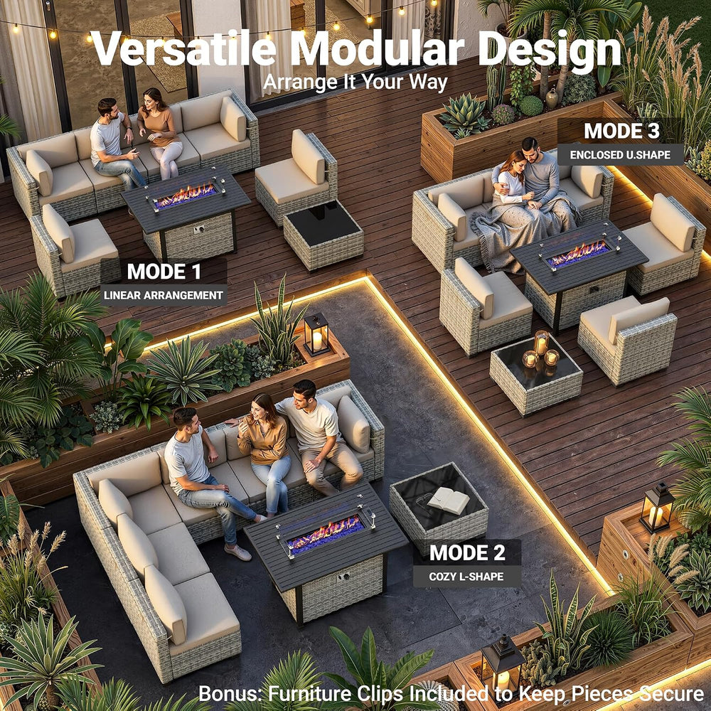 Outdoor PE Wicker Rattan Modular Patio Sectional Sofa Set