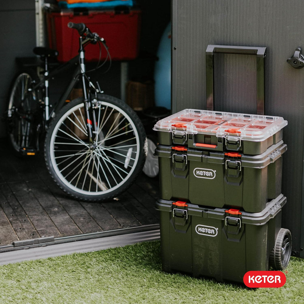 Keter Stack N Rolling Tool Box Modular Storage System 3 Piece