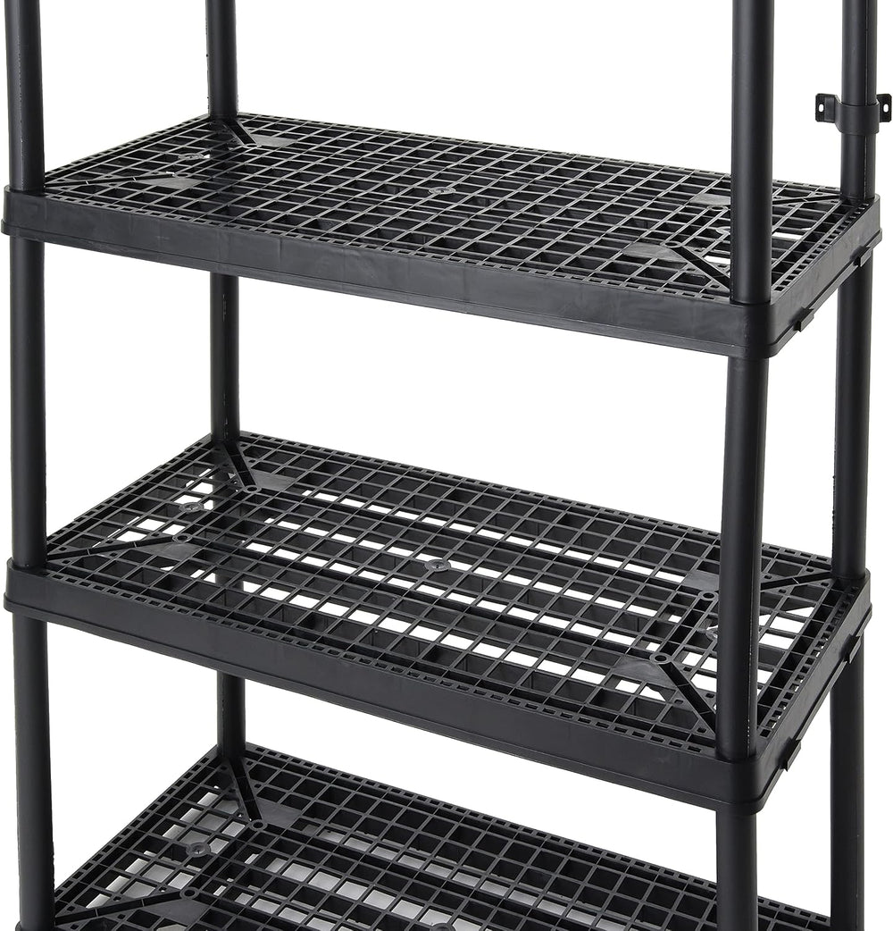 Gracious Living 4-Shelf Heavy-Duty Shelving Storage Rack for Home, Black