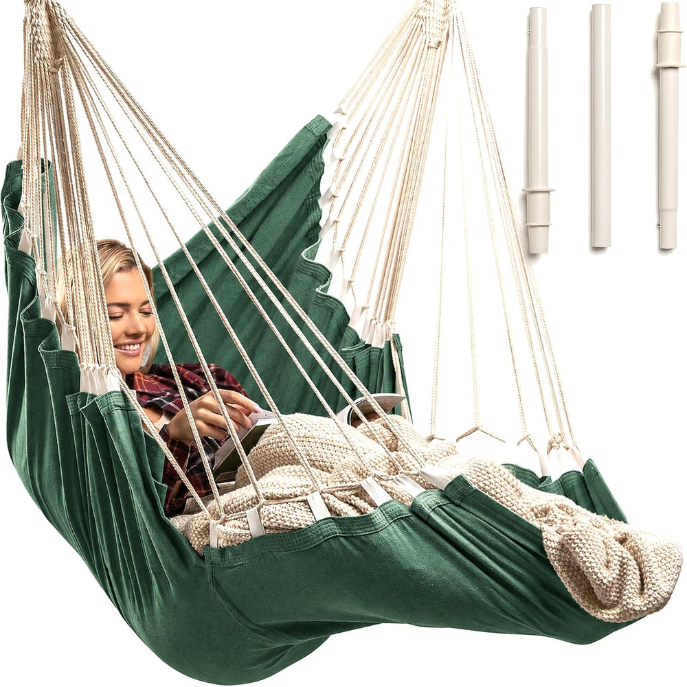 Hanging Hammock Chair Swing with Footrest - XL Hammock Swing Chair
