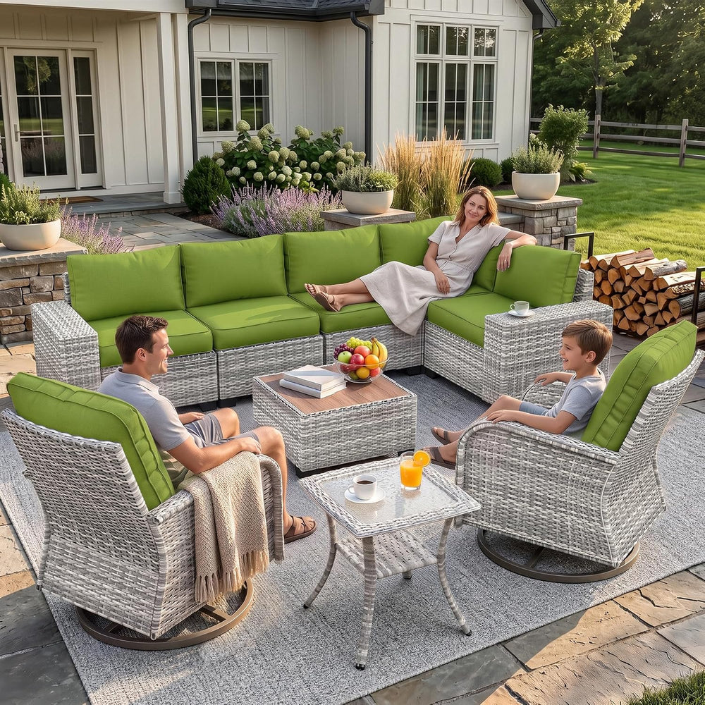 Outdoor Patio Furniture Set PE Wicker Rattan Outdoor Sectional Sofa