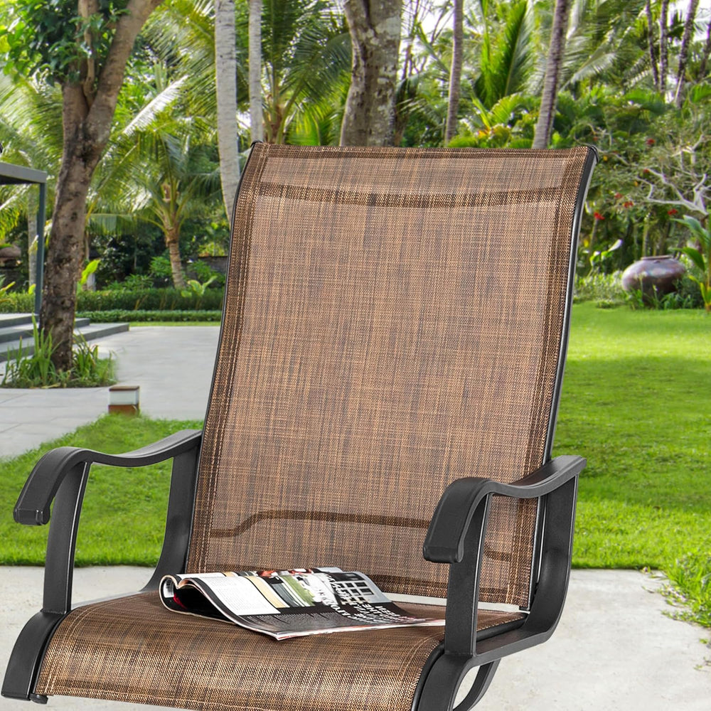 NUU GARDEN Patio Swivel Chair Set of 2, Outdoor Swivel Rocker Dining Chairs w...