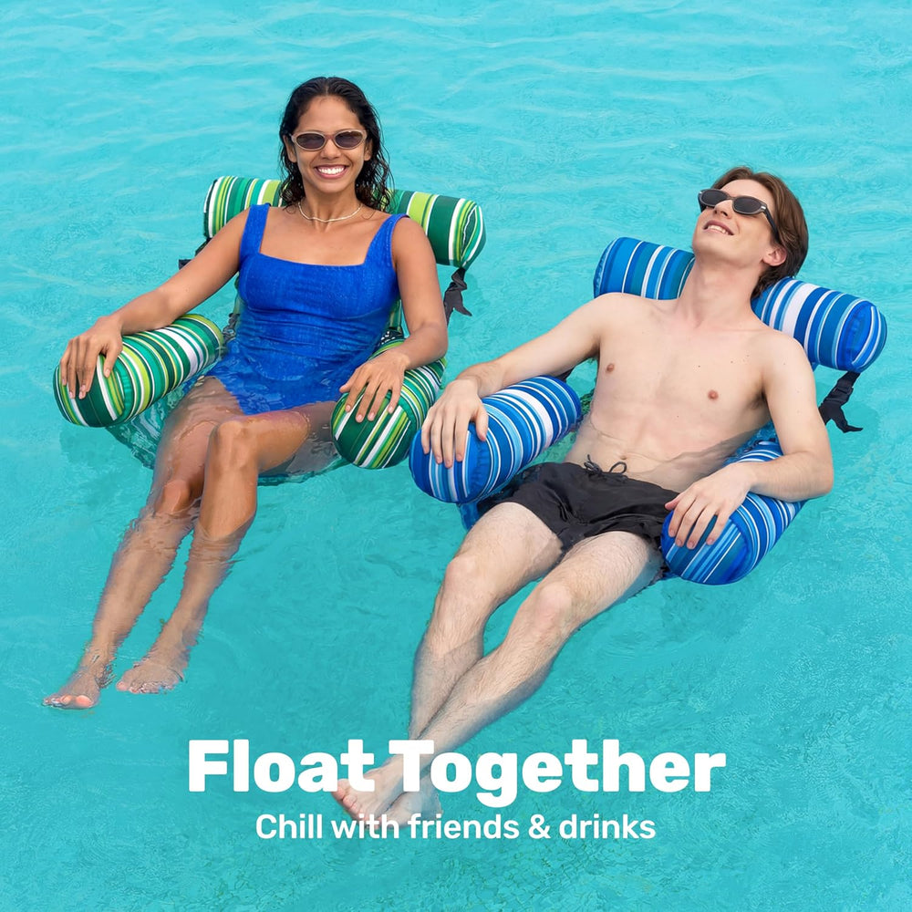 SLOOSH Inflatable Pool Floats Adult,2 Packs Floating Lounge Chairs,Blow up Po...
