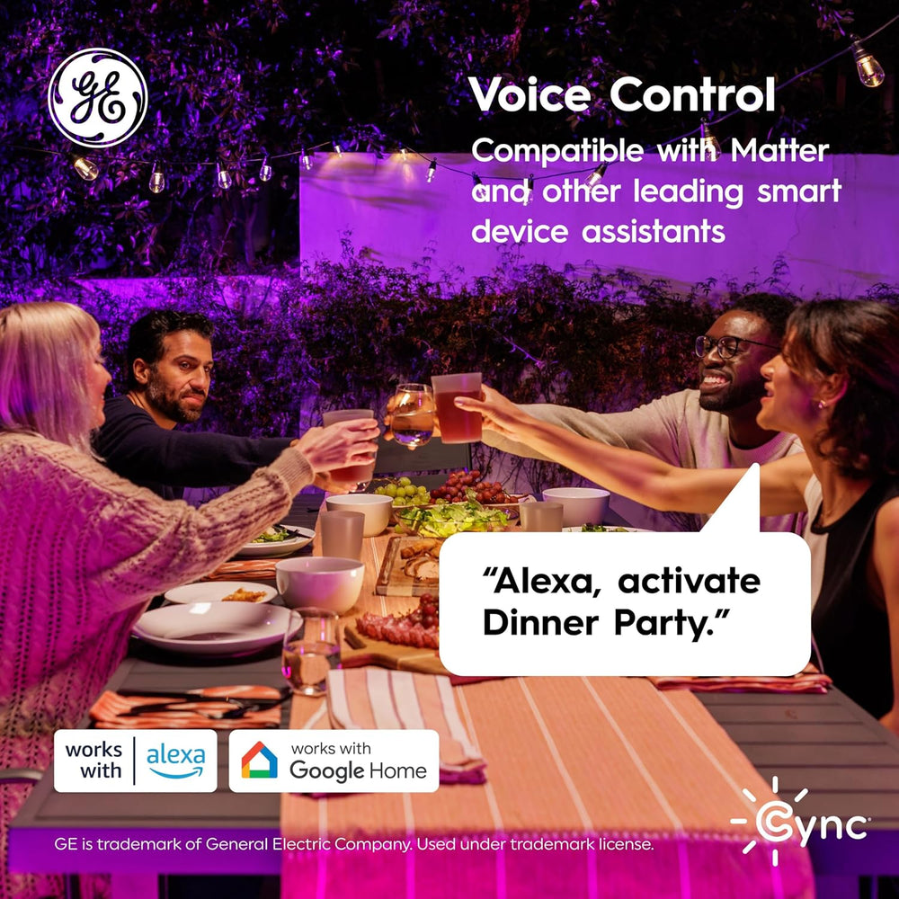 Cync GE Dynamic Effects Smart Cafe Lights, Color Changing Patio String Lights...