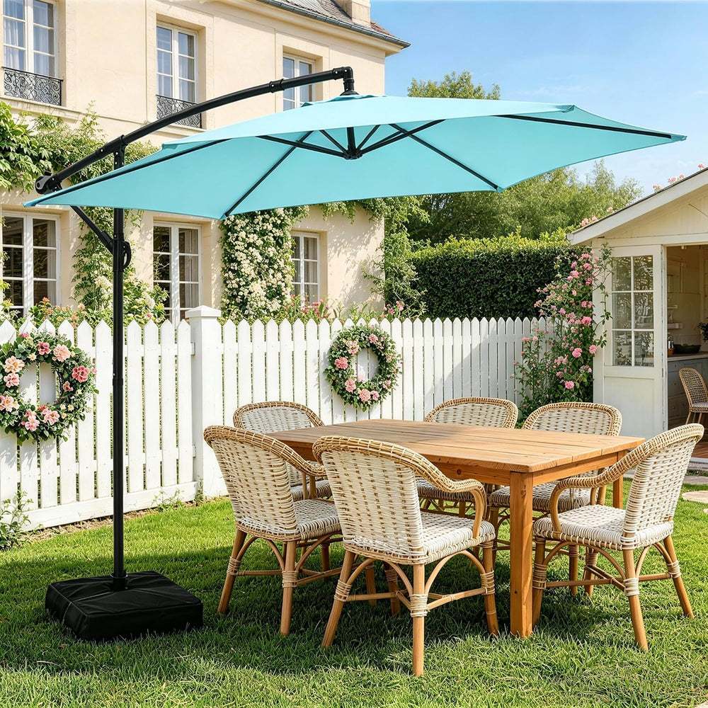 10FT Cantilever Offset Patio Outdoor Umbrella with Base Included