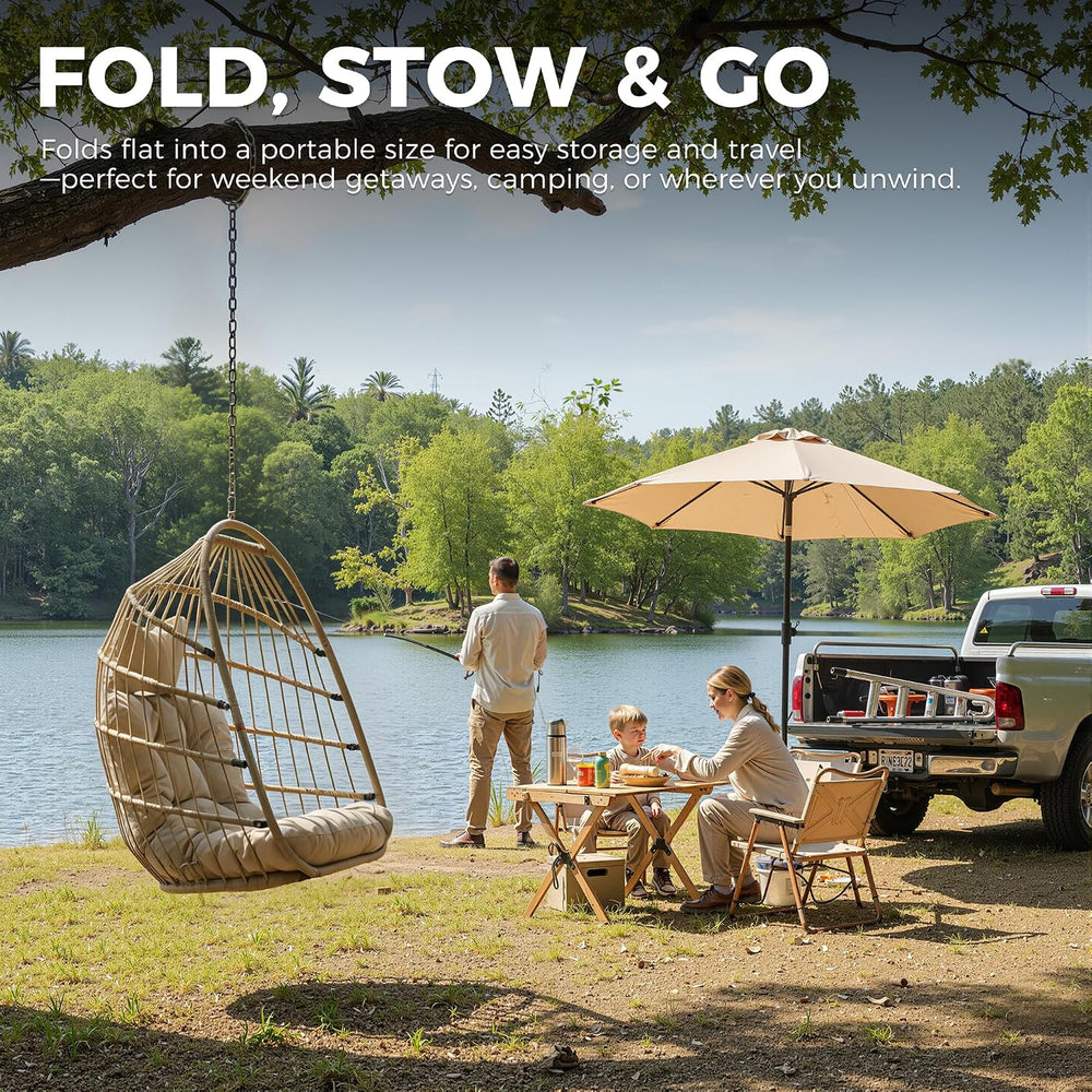 RADIATA All-Weather Swing Egg Chair no Stand, Outdoor Wicker Hanging Chair
