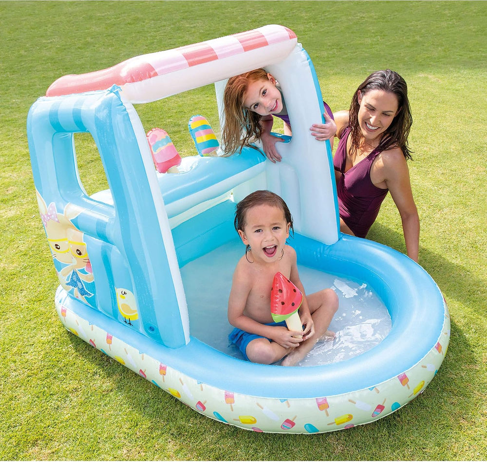 Intex Ice Cream Stand Inflatable Playhouse and Pool, for Ages 2-6, Multi, Mod...