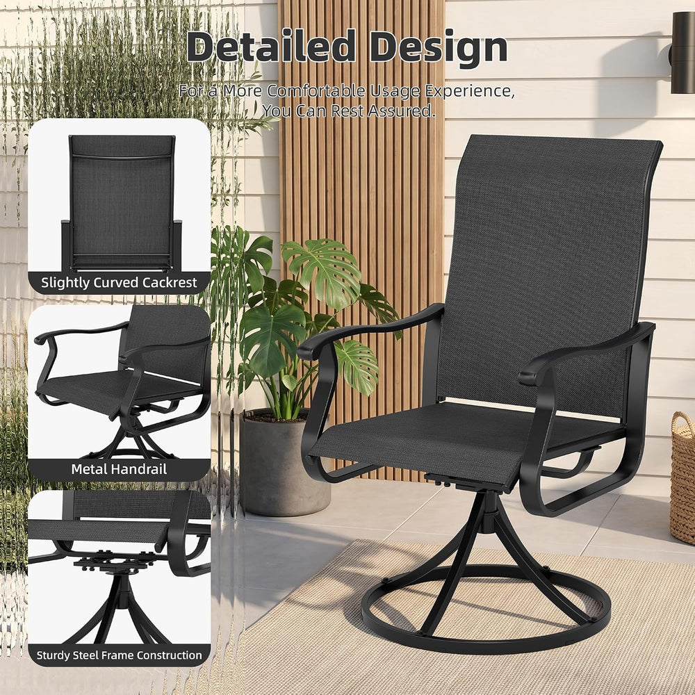 SUNCROWN 7-Piece Outdoor Patio Dining Set, All Weather Round Metal Table &amp...