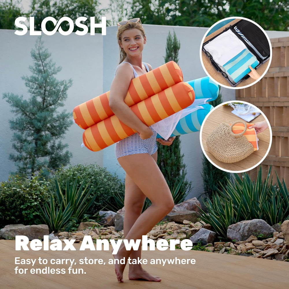Sloosh 3 Pack Inflatable Pool Float Hammock, Water Lounges, Multi-Purpose Swi...