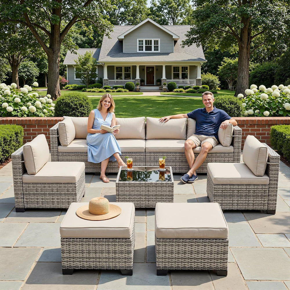 Outdoor PE Wicker Rattan Modular Patio Sectional Sofa Set