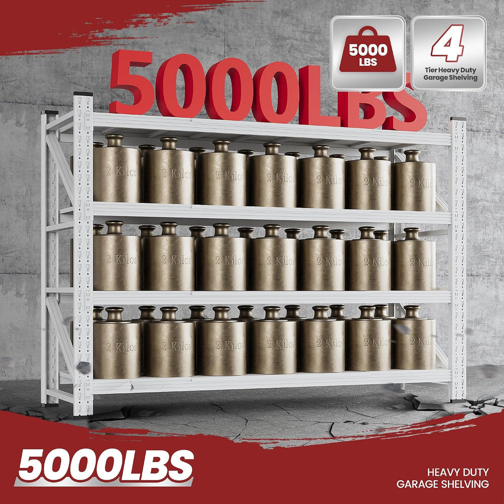 60" Wide Storage Shelves, 5000LBS Garage Shelving Heavy Duty, Standing S...