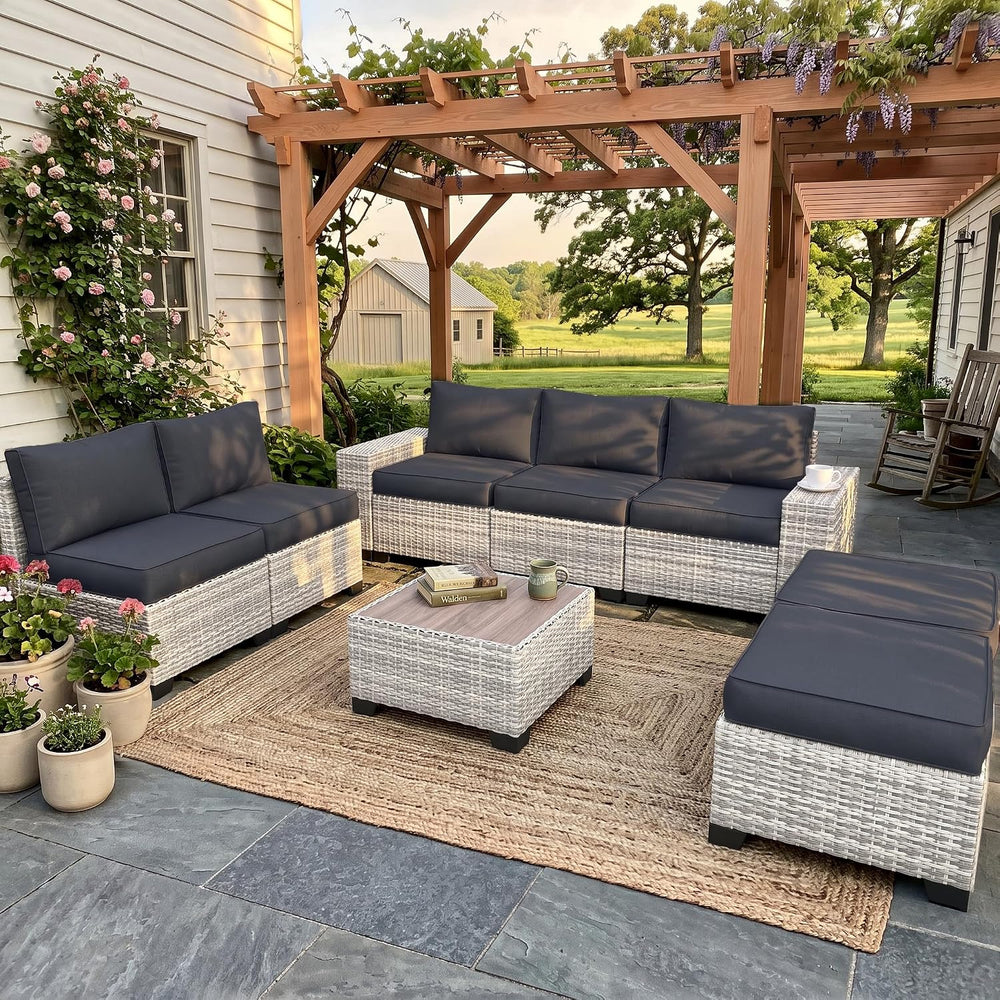 Outdoor Patio Furniture Set PE Wicker Rattan Outdoor Sectional Sofa
