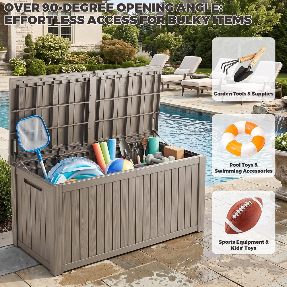 Outdoor Storage Box, 200 Gallon Waterproof Deck Box [Upgraded 3.1], Large Res...