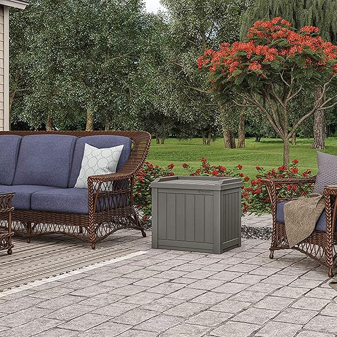 Suncast 2 Pack 22 Gallon Indoor or Outdoor Backyard Patio Small Storage Deck ...