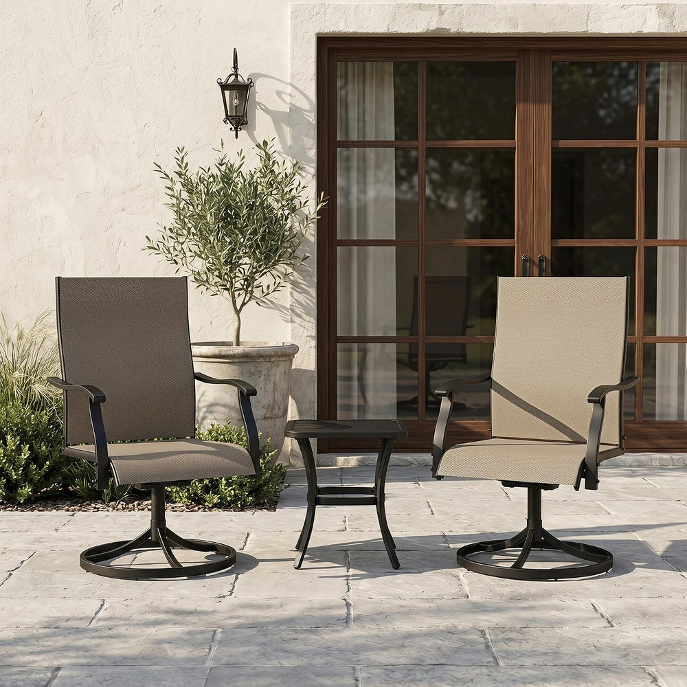 Patio Chairs Set of 2, Outdoor Chairs Set of 2, Khaki