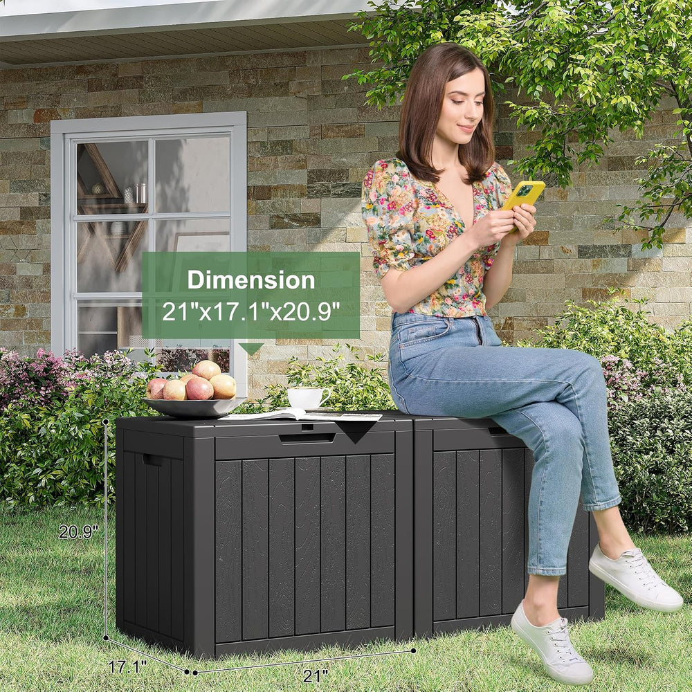 31 Gallon Outdoor Storage Box Waterproof Deck Box Patio Storage