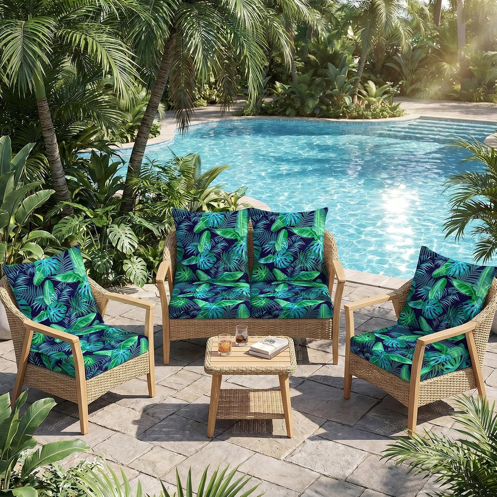8Pcs Patio Cushion Covers Stretch Outdoor Furniture Protector Slipcovers