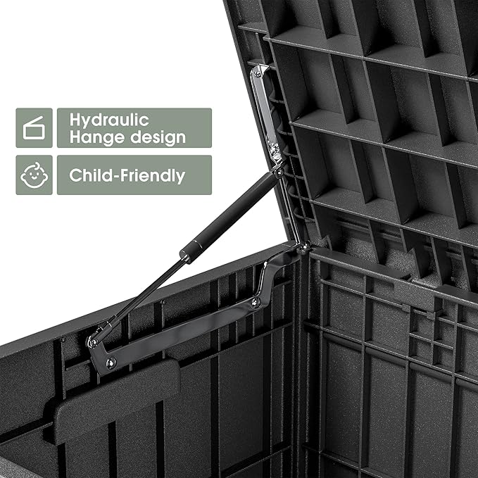 Greesum 82 Gallon Resin Deck Box All Weather Large Outdoor Storage for Patio ...
