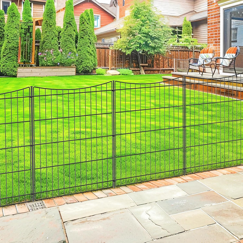INJOPEXI Decorative Garden Fence 6 Panels 11.8ft(L)×30in(H) Garden Fences Out...