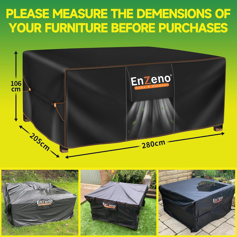Enzeno Patio Furniture Cover Outdoor Waterproof 110"L x 81"W x 42&q...