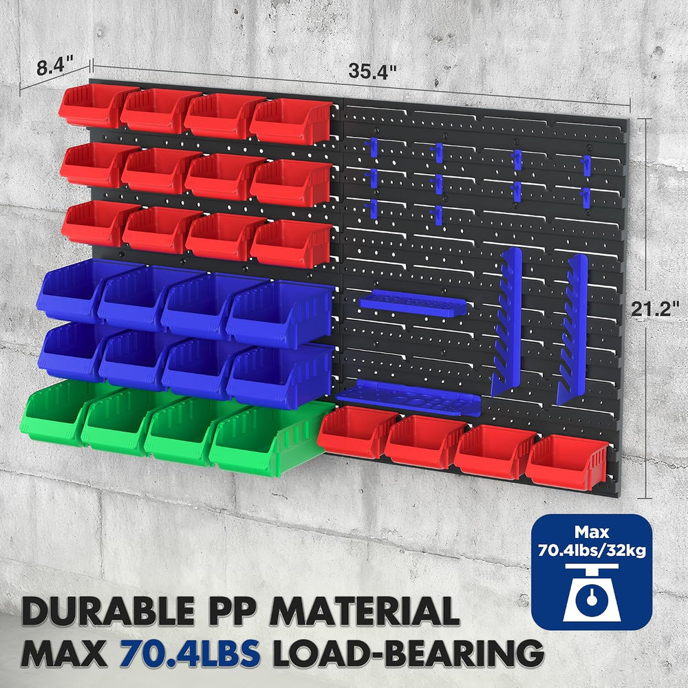 WORKPRO 44PCS Wall Mounted Storage Bins for Garage Storage