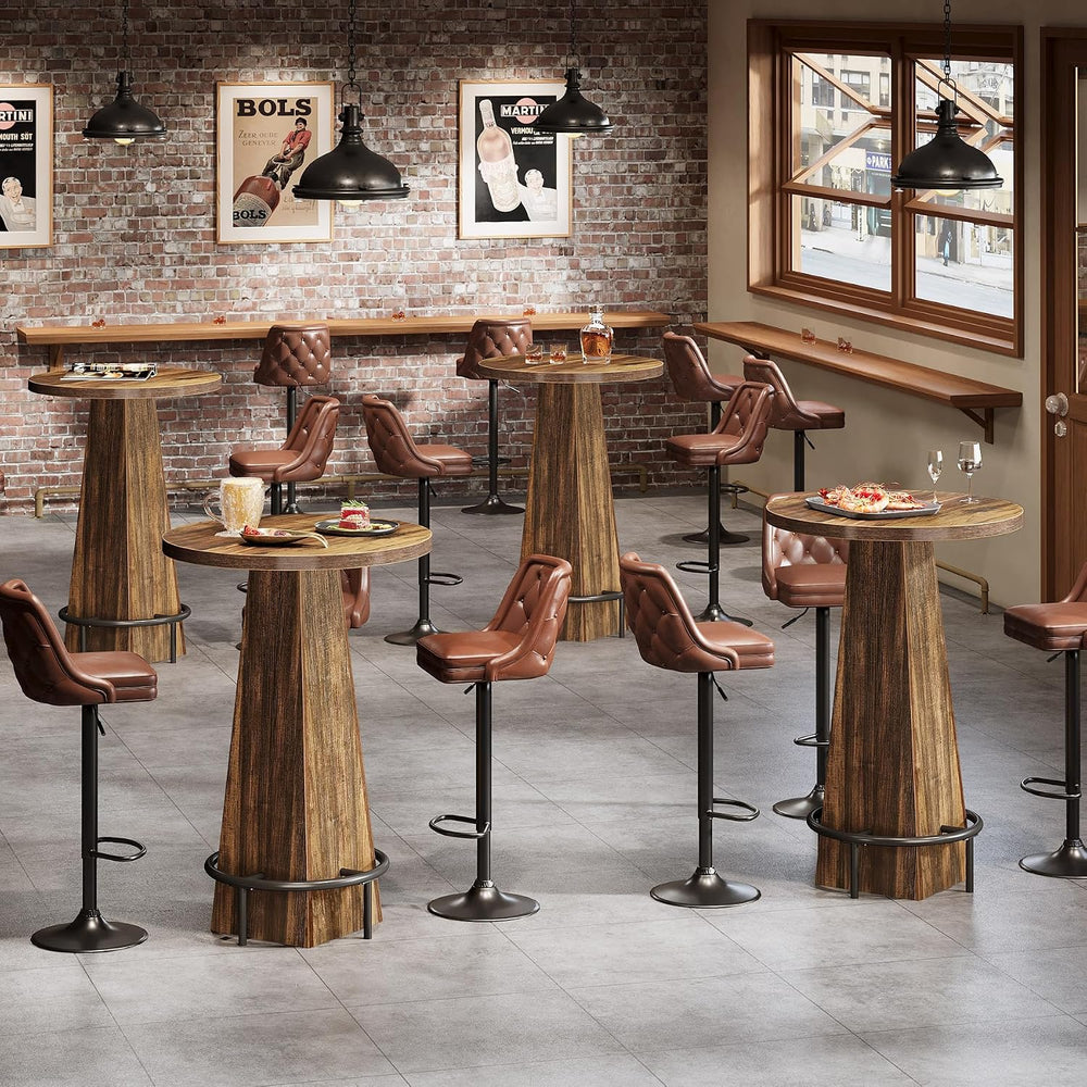 Tribesigns Bistro Pub Table, 37.4" High Round Bar Table for Small Bars, ...